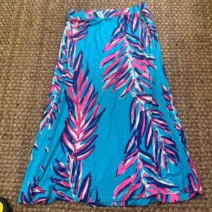 Lilly Pulitzer skirt size L Aqua pink blue